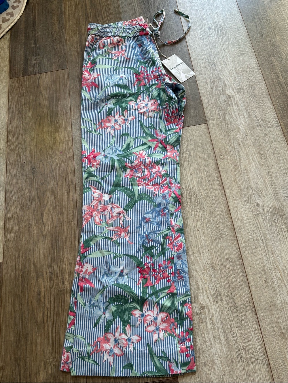 Tommy Bahama Blue & Pink Floral Wide-Leg Pants